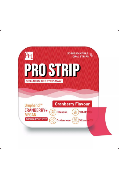 PH PROSTRIP® Brusnica + Urophenol™+ perorálne vegánske pásiky 30ks