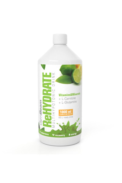 GymBeam Iontový nápoj ReHydrate citrón-limetka 1l