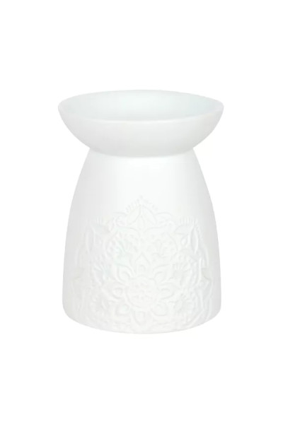 SDW Biela keramická aróma lampa mandala 1ks