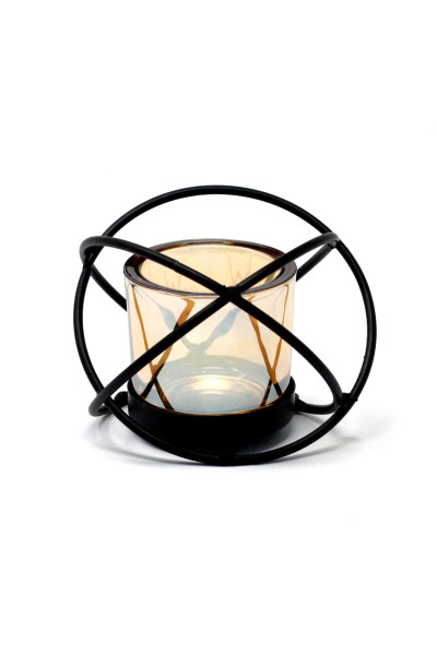 AWM  Kovový Votívny Svietnik - na Jednu Sviečku - Guľa 1ks