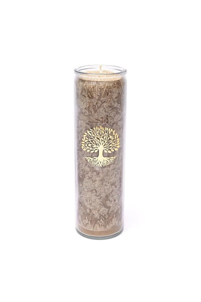 Yogi & Yogini Naturals Stearínová sviečka Strom života hnedá bez vône 1ks