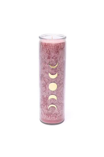 Yogi & Yogini Naturals Stearínová sviečka s fázami mesiaca Old Rose bez vône 1ks
