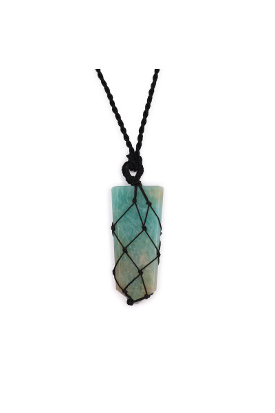 AWM Čipkovaný Prívesok z Drahého Kameňa - Plochý Špic - Amazonit 1ks