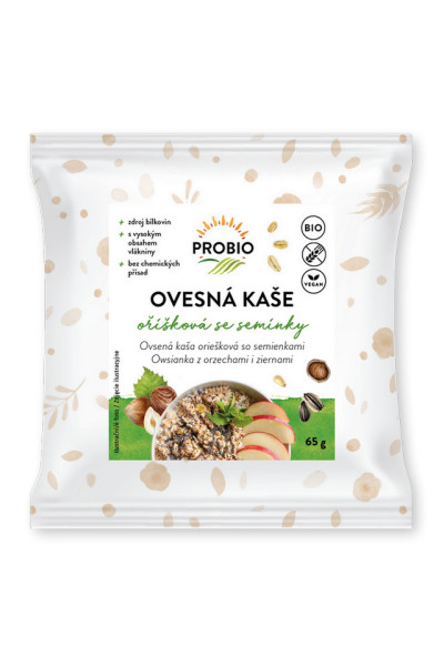 PROBIO Kaša ovsená oriešková so semienkami bezlepková jednoporciová BIO 65 g