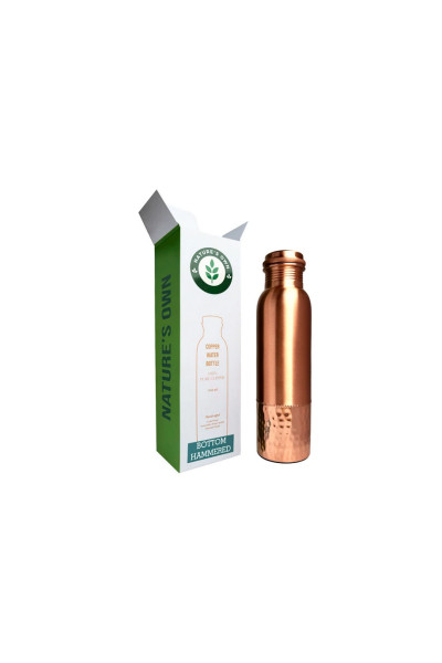 Nature's Own Medená fľaša na vodu vzor Tepaný spodok, 950 ml