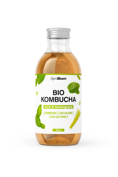GymBeam BIO Kombucha Mäta & Citrónová tráva 330ml