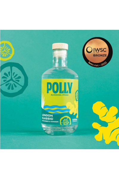 POLLY Alternatíva nealkoholického ginu – London Classic Borievka Uhorka - Zázvorová príchuť 500 ml