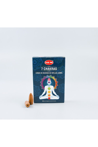 HEM - 7 CHAKRAS jumbo backflow vonné kužele 20ks
