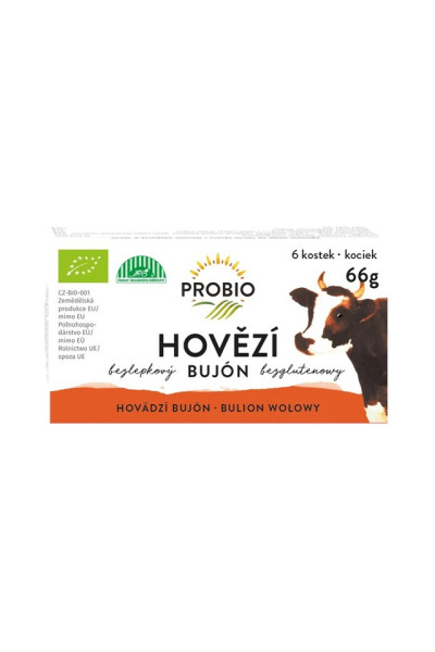 PROBIO BIO Bujón hovädzí - kocky 6 x 0,5 l 66 g