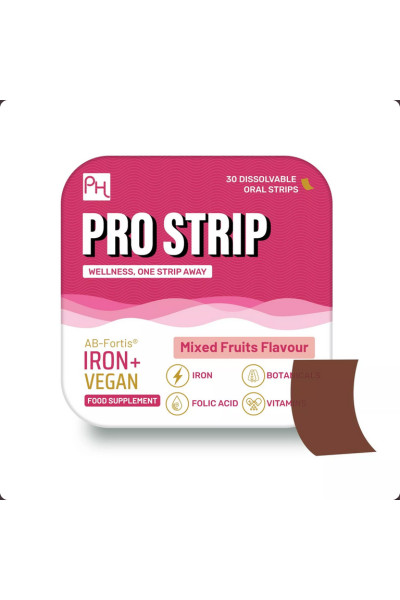 PH PROSTRIP®️ Železo + AB-Fortis®+ perorálne vegánske pásiky zmes ovocia 30ks