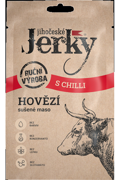 Jihočeské Jerky hovädzie sušené mäso s chilli 20g