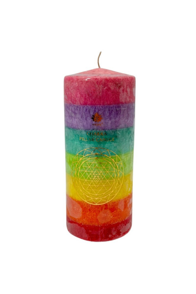 ARÔME Svieca čakra stĺpová, bez vône, 7 farieb 460 g