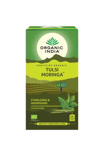 Organic India Tulsi Moringa, porciovaný čaj, 25 vreciek