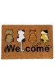 HOME ELEMENTS Rohož z kokosových vláken, Welcome Kočky, 40x60 cm 1ks