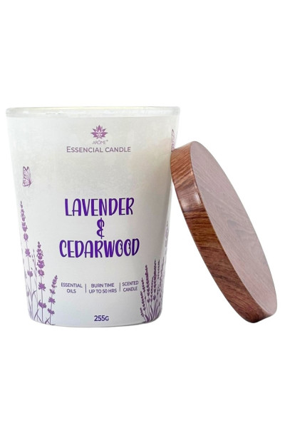 ARÔME Sviečka v skle s kovovým viečkom Lavender & Cedarwood 255g
