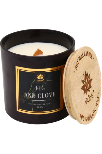ARÔME Sviečka s dreveným knôtom a viečkom, Fig and Clove 400 g