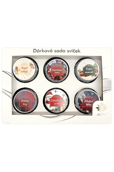 ARÔME Set sviečok s prianím 28g v darčekovej krabičke, Winter, mix 6 ks