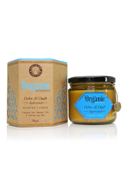 Organic Goodness Organická sviečka 200g v jantárovom skle, Dehn Al Oudh - Agarwood 200g
