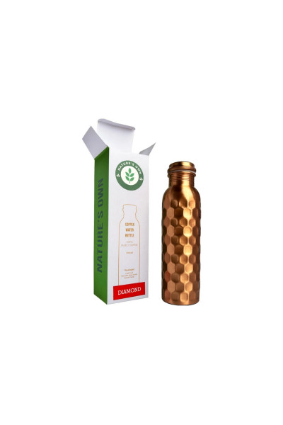 Nature's Own Medená fľaša na vodu vzor Diamant, 950 ml