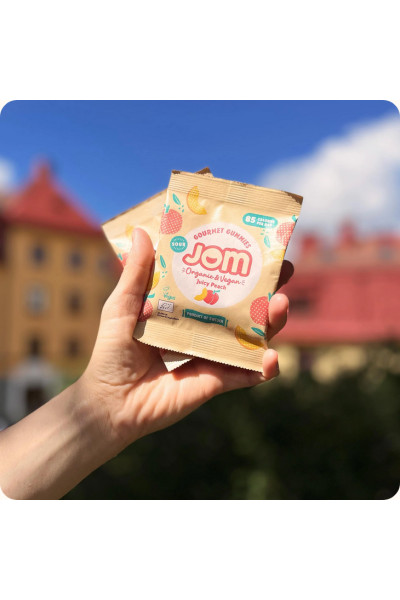 JOM cukríky SNACK PACK - kyslé JUICY PEACH 25g