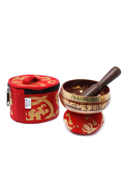 AWM Mini Tibetská Spievajúca Miska Darčekový Set - Červená 1ks