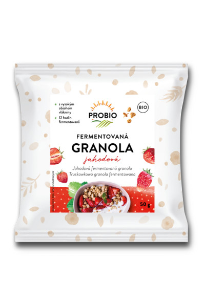 PROBIO Müsli chrumkavé - granola fermentovaná jahodová  BIO 50 g