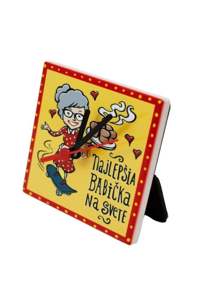 GIFTY CITY Hodiny 11 cm, Najlepšia babička 1ks