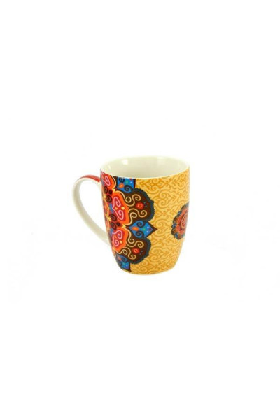 HOME ELEMENTS Hrnček 340 ml - KARMA - MANDALA ČERVENÁ 1ks