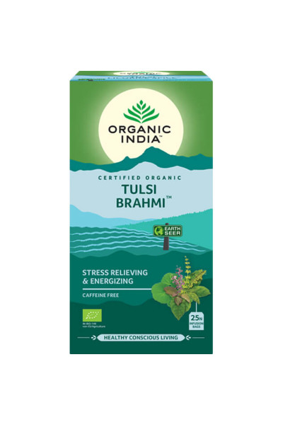 Organic India Tulsi Brahmi, porciovaný čaj, 25 vreciek