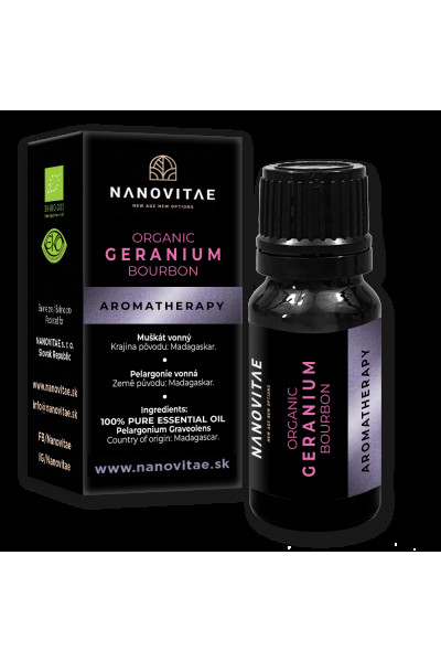 NANOVITAE Geranium Bourbon esenciálny olej – ORGANIC quality 10ml